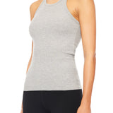 ETERNE - High Neck Fitted Tank Heather Grey