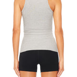 ETERNE - High Neck Fitted Tank Heather Grey