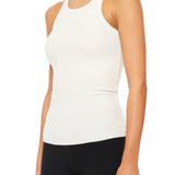 ETERNE - High Neck Fitted Tank Cream