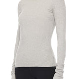 ETERNE - Long Sleeve Fitted Top Heather Grey