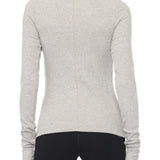 ETERNE - Long Sleeve Fitted Top Heather Grey