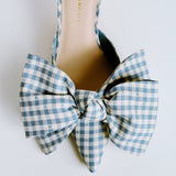 Roeffler Randall - Margot Blue Gingham Bow Mule