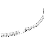 SWAROVSKI - Matrix Tennis necklace, Round cut, White, Rhodium plated