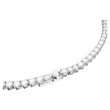 SWAROVSKI - Matrix Tennis necklace, Round cut, White, Rhodium plated