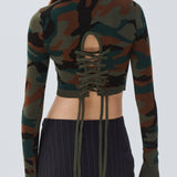 MONSE - Camo Cropped Sweater