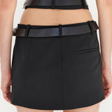 MONSE - Criss Cross Waist Belted Mini Skirt