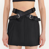 MONSE - Criss Cross Waist Belted Mini Skirt