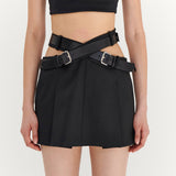 MONSE - Criss Cross Waist Belted Mini Skirt