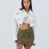 MONSE - Deconstructed Trouser Mini Skirt with Pockets