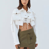 MONSE - Deconstructed Trouser Mini Skirt with Pockets