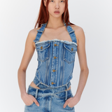 MONSE - Denim Halter Bustier