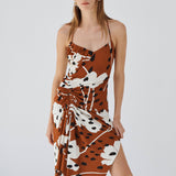 MONSE - Floral Print Draped Slip Dress