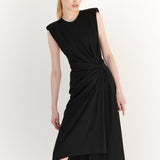 MONSE - Gathered Power Shoulder Dress