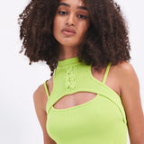 MONSE - Halter Neck Knit Cropped Top