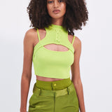 MONSE - Halter Neck Knit Cropped Top