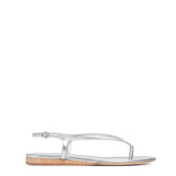 GABRIELA HEARST - Gia Flat Sandal in Silver Metallic Nappa Leather