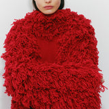 GABRIELA HEARST - Jantzen Knit Coat in Scarlet Red Virgin Wool Cashmere Silk