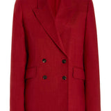 GABRIELA HEARST - Angela Blazer in Red Wool and Silk Linen