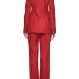 GABRIELA HEARST - Angela Blazer in Red Wool and Silk Linen